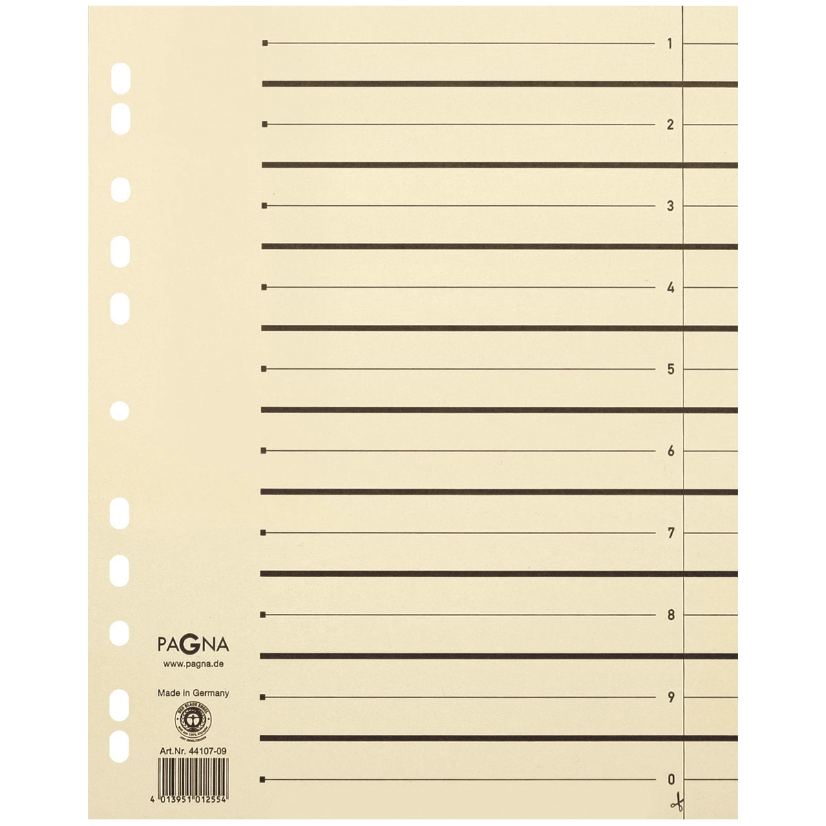 Pagna Trennblätter im Format A4, beige, Pack à 100 Stück