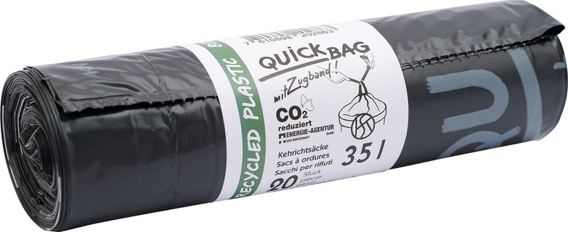Rolle à 20 Kehrichtsäcke mit OKS-Signet 35 Liter, schwarz