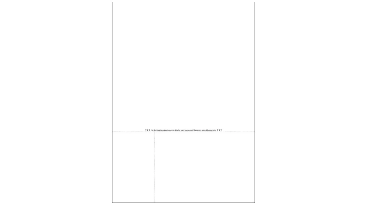 QR-Einzahlungsschein A4, 80 g/m², perforiert, unbedruckt, Schachtel à 1000 Blatt