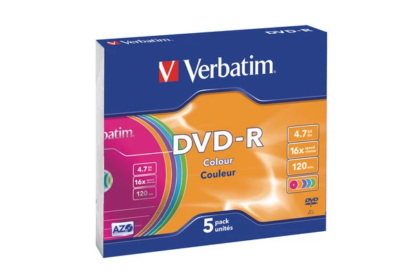 Verbatim 5-Pack DVD-R 4.7 GB (43557) Slime Case