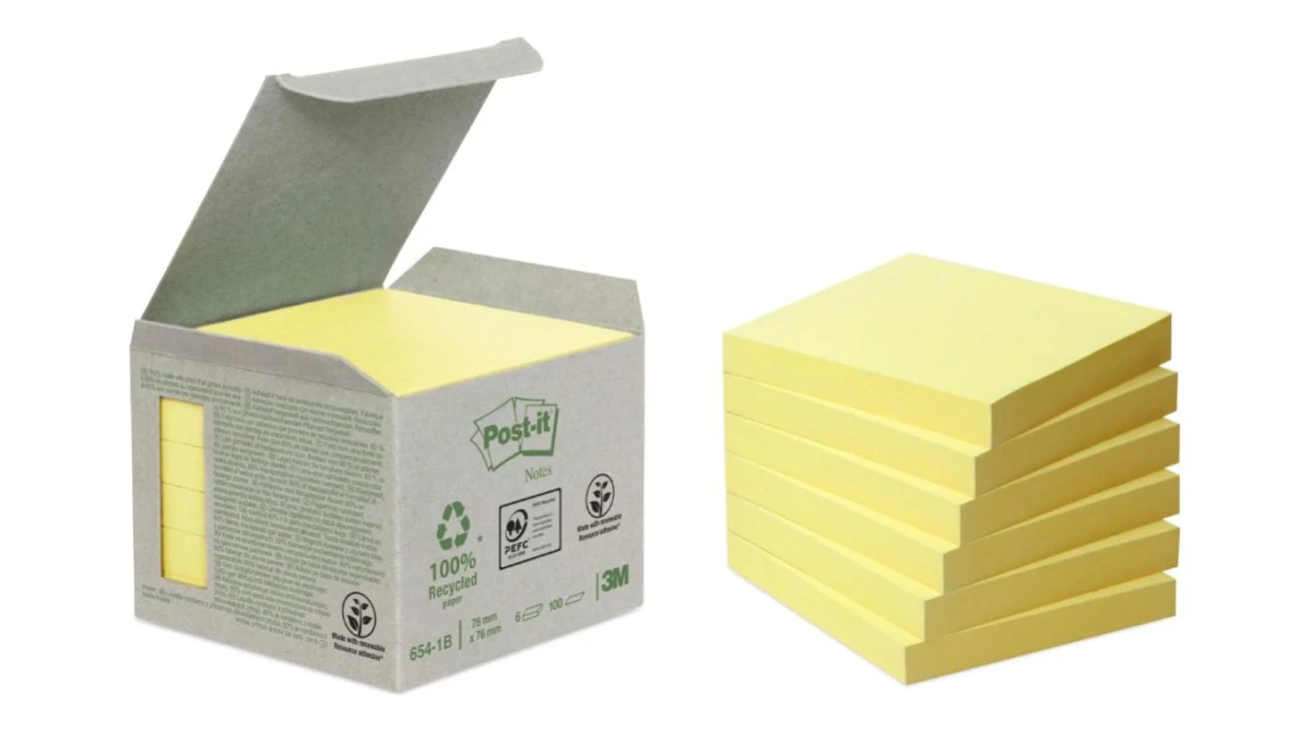 POST-IT Haftnotizen Recycling 6 x 100 Blatt