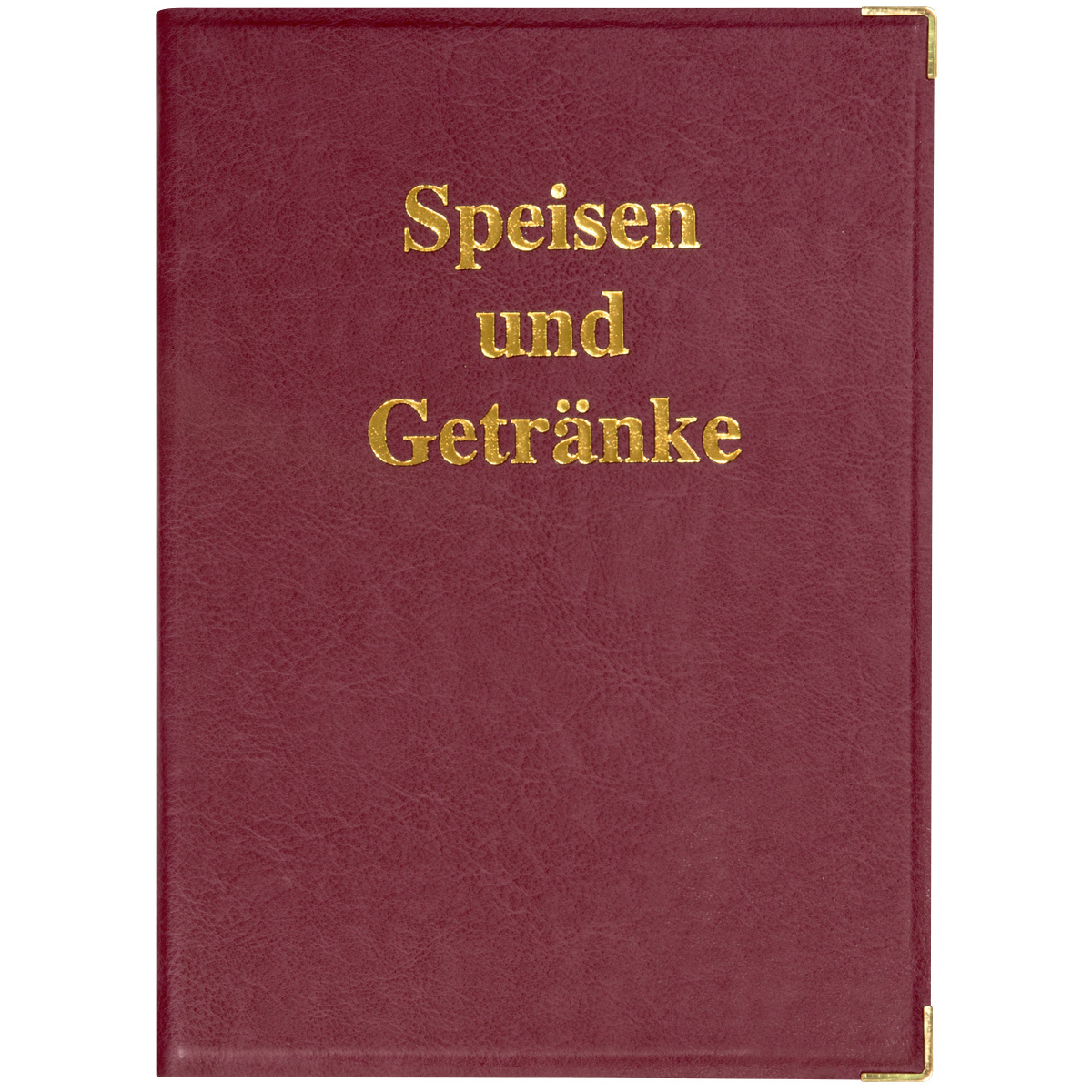 Speisekarten-Mappe mit Goldprägung, A4, bordeauxrot