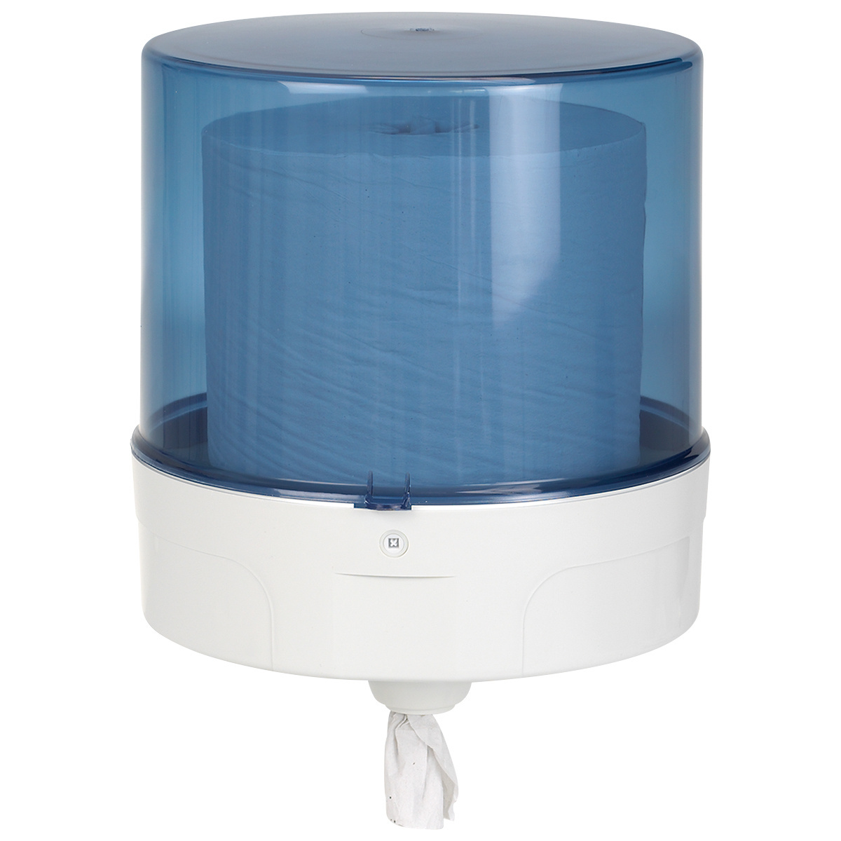Dispenser für Reinigungsrolle Maxi, weiss/blau-transparent, 33 x 42 cm