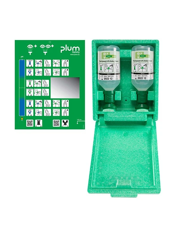 Plum Augenspülstation 2x NaCl à 500ml Wandbox