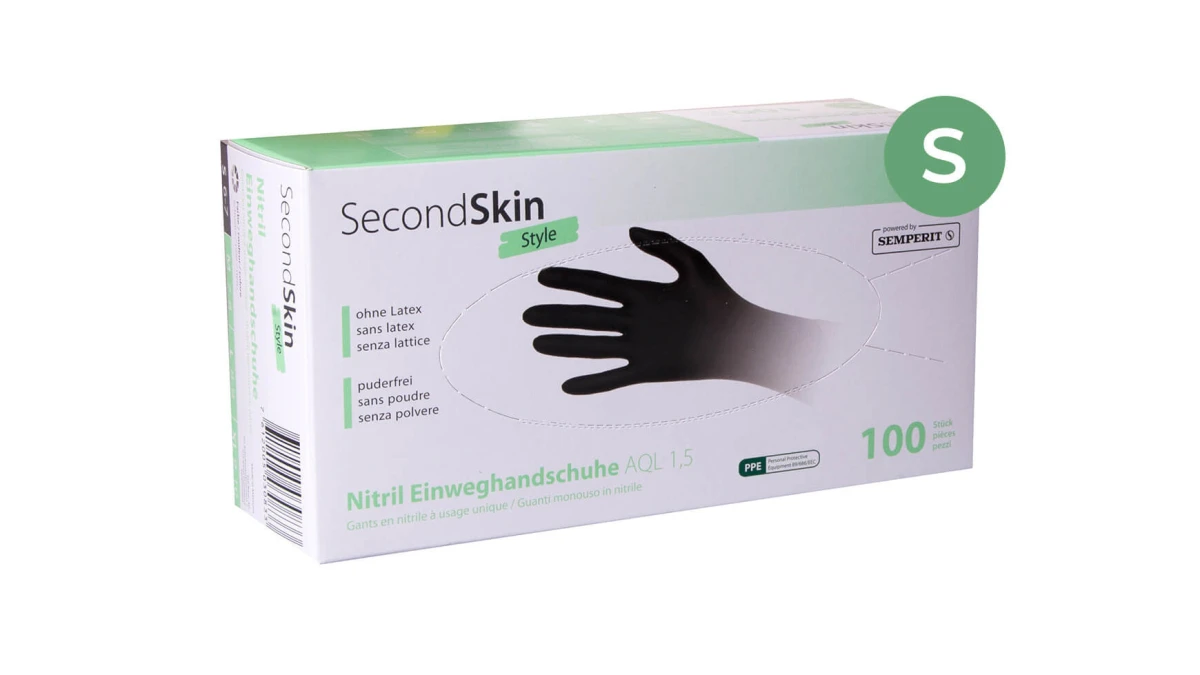 SECONDSKIN Nitrilhandschuhe Style Gr. S, 100 Stück