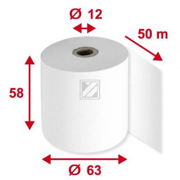 Kassenrolle Schicht aussen weiß