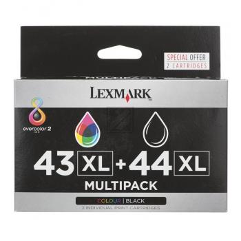 Lexmark Tintenpatrone cyan/magenta/gelb, schwarz (80D2966, 43XL, 44XL)