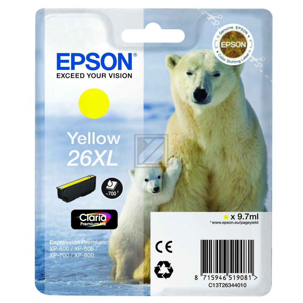 Epson Tintenpatrone gelb HC (C13T26344010, T2634)