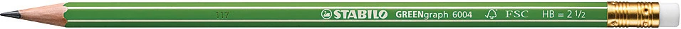 STABILO Bleistift GREENgraph mit Radierer