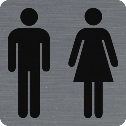 BIELLA Klebeschild Damen/Herrentoilette