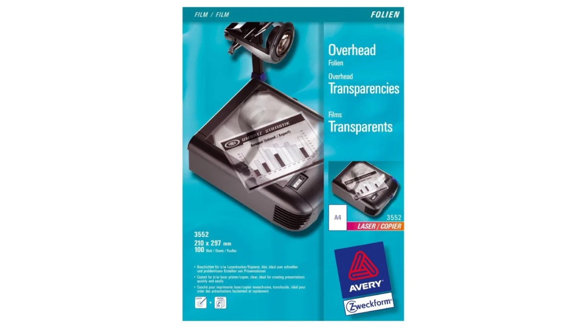 AVERY ZWECKFORM 3552 Overhead-Folien OHP A4