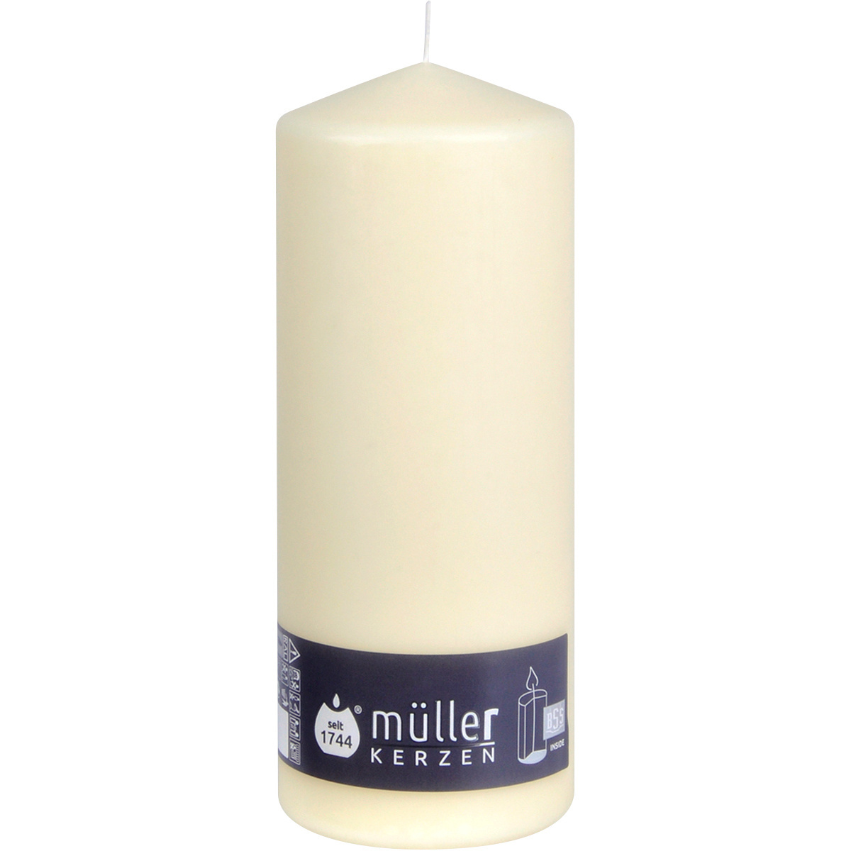 4 Stumpenkerzen 200/75 mm, vanille