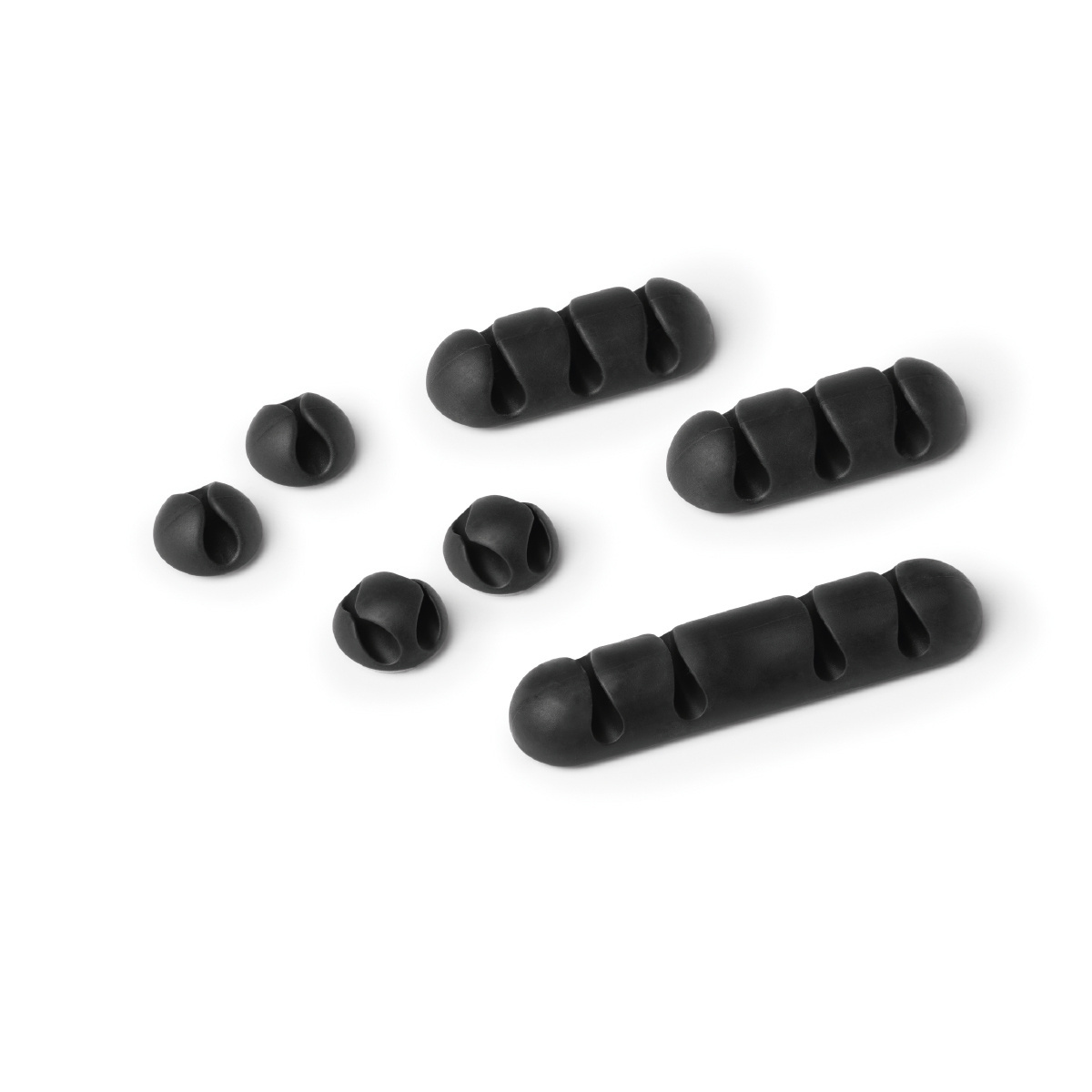 Kabel-Clips selbstklebend CAVOLINE CLIP MIX für mehrere USB-Kabel, graphit