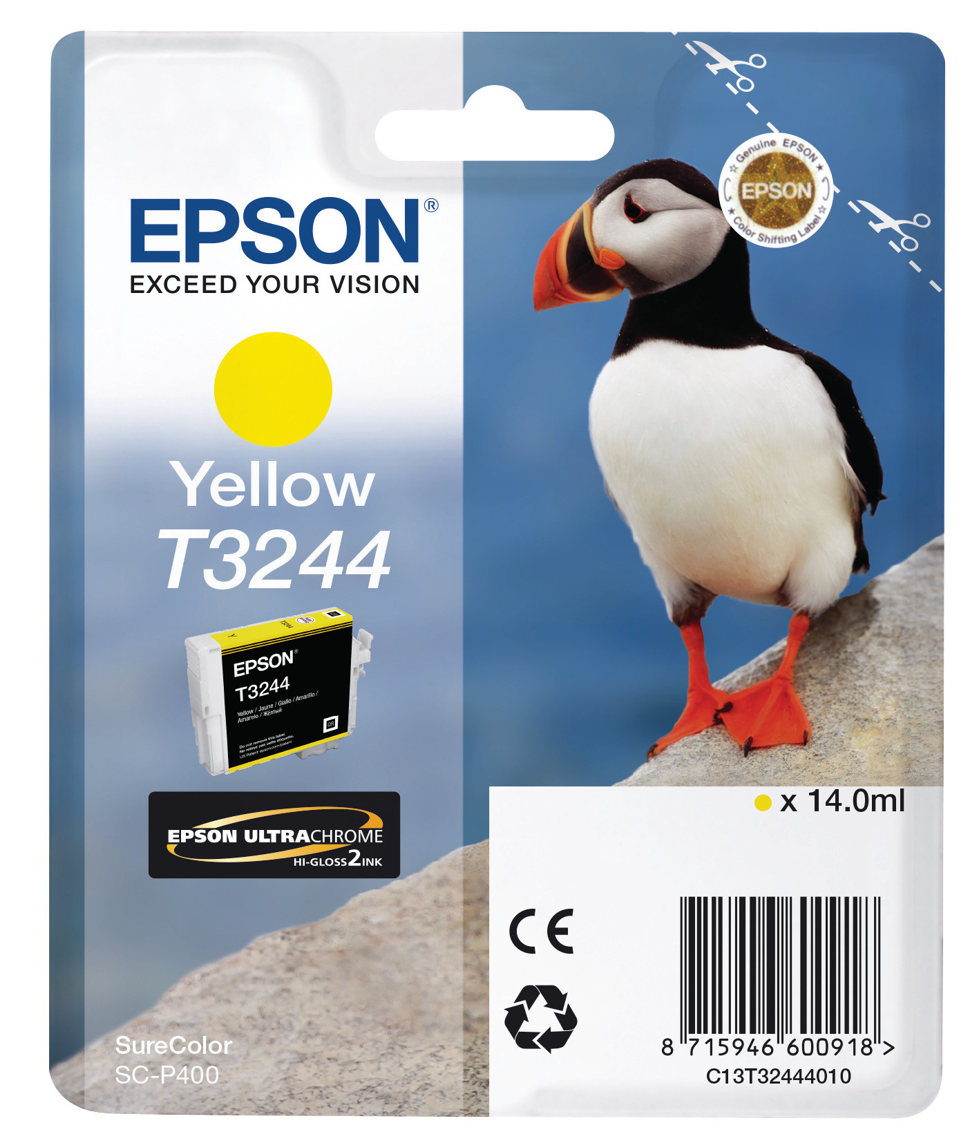 Epson Tintenpatrone gelb (C13T32444010, T3244)