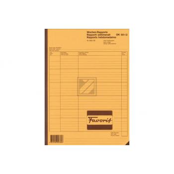 FAVORIT Wochen-Rapporte D/F/I A4 9301 OK Durchschreibepapier 50x2 Blatt
