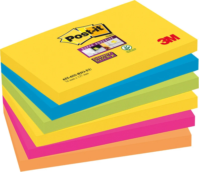 POST-IT Haftnotizen Super Sticky Carnival Collection 6 x 90 Blatt
