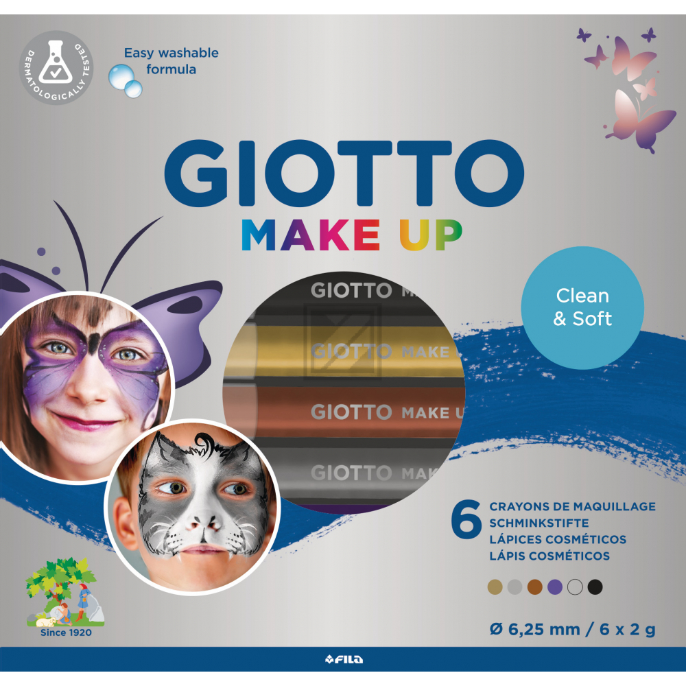 GIOTTO Schminkstifte Make-Up F474300 Metallic Pencil 6 Stück