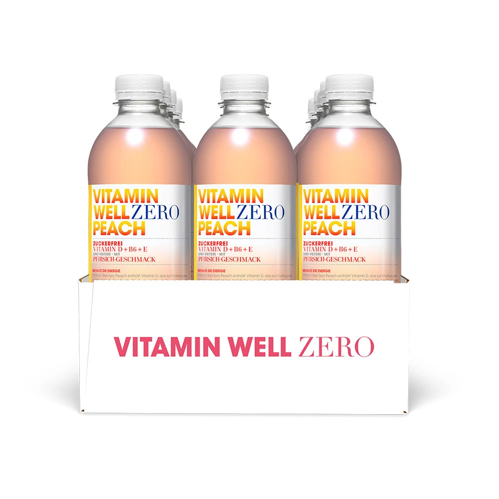 VITAMIN WELL Zero Peach 12 x 500 ml