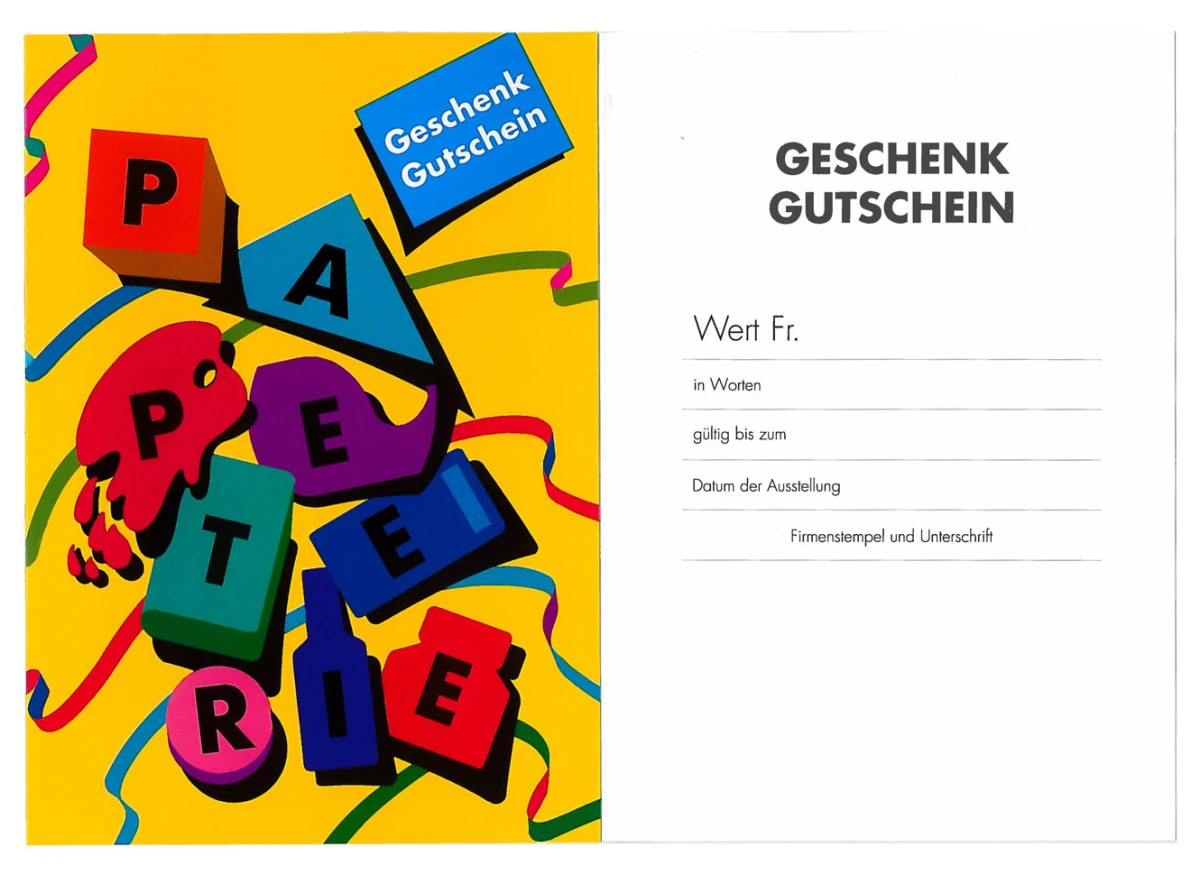 NEUTRAL Geschenkgutschein Papeterie