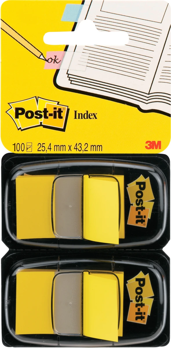 Post-it Index Haftstreifen gelb, Pack à 2 x 50 Stück