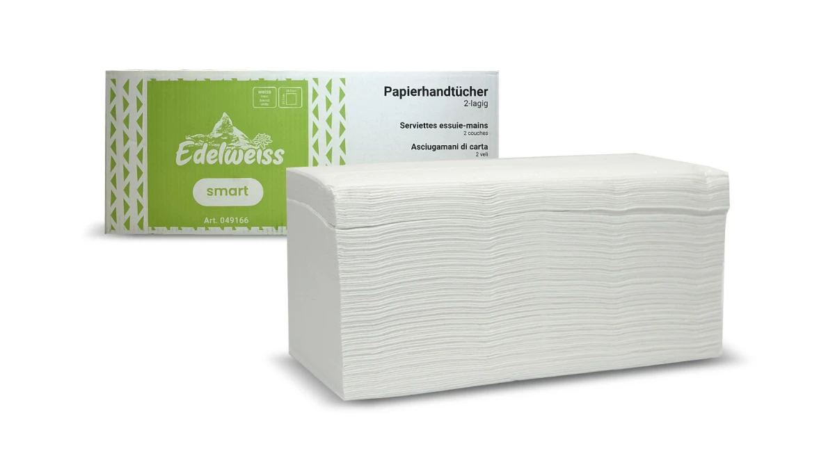 EDELWEISS SMART Papierhandtücher V-Falz, 2-lagig, weiss