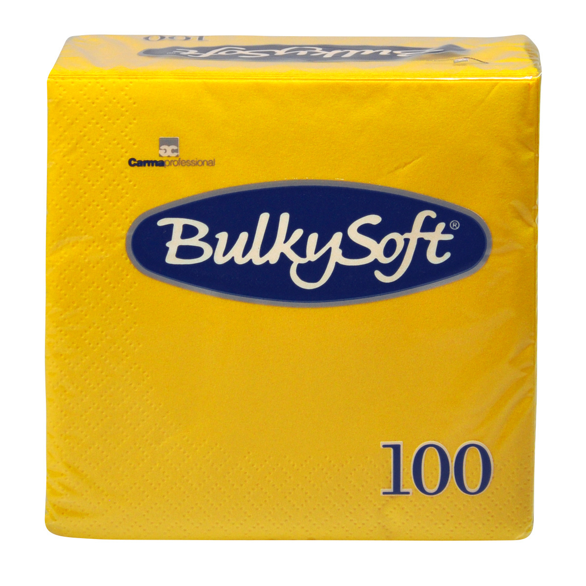 BulkySoft Cocktail Servietten, gelb, 2-lagig, 24 x 24 cm, 1/4 Falz, Karton à 3'000 Stück