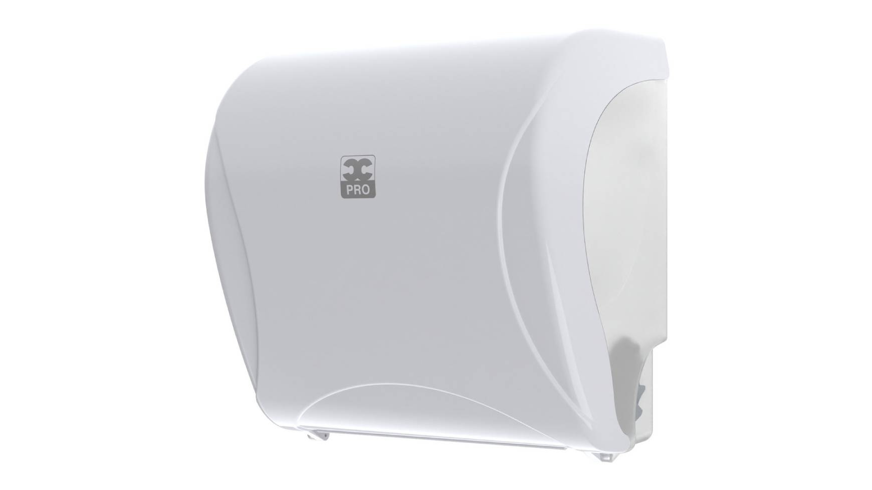 Handtuchrollen-Autocut-Dispenser Essentia, mit Zackenabriss, abschliessbar, weiss/transpartent