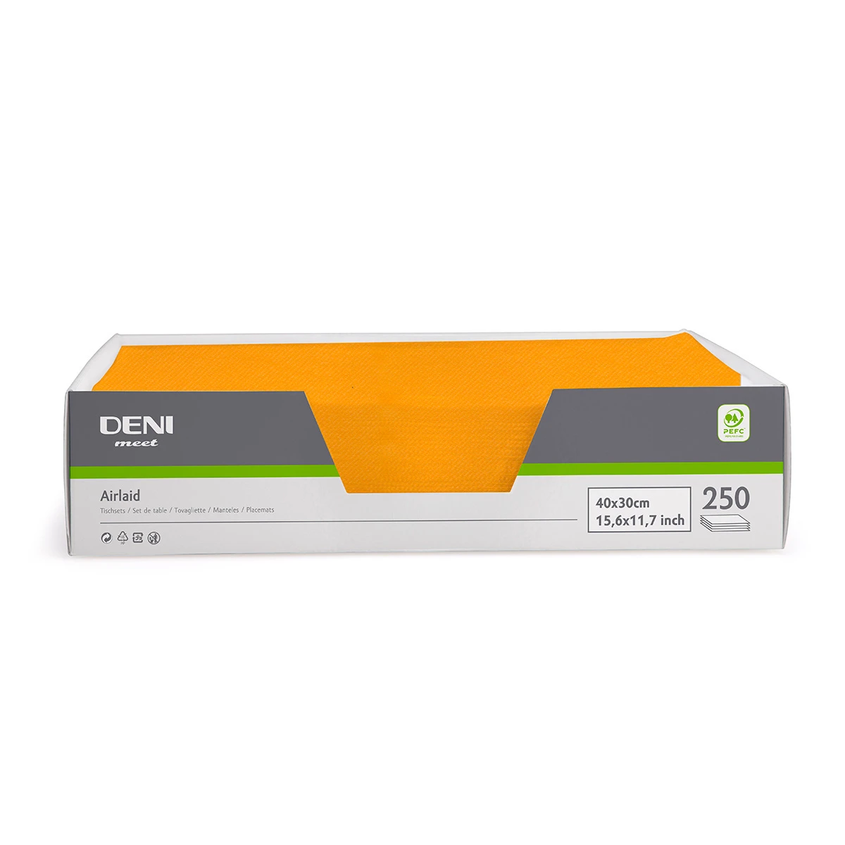 DENI meet Tischset Airlaid, orange, 30x40cm, Pack zu 250 Stück