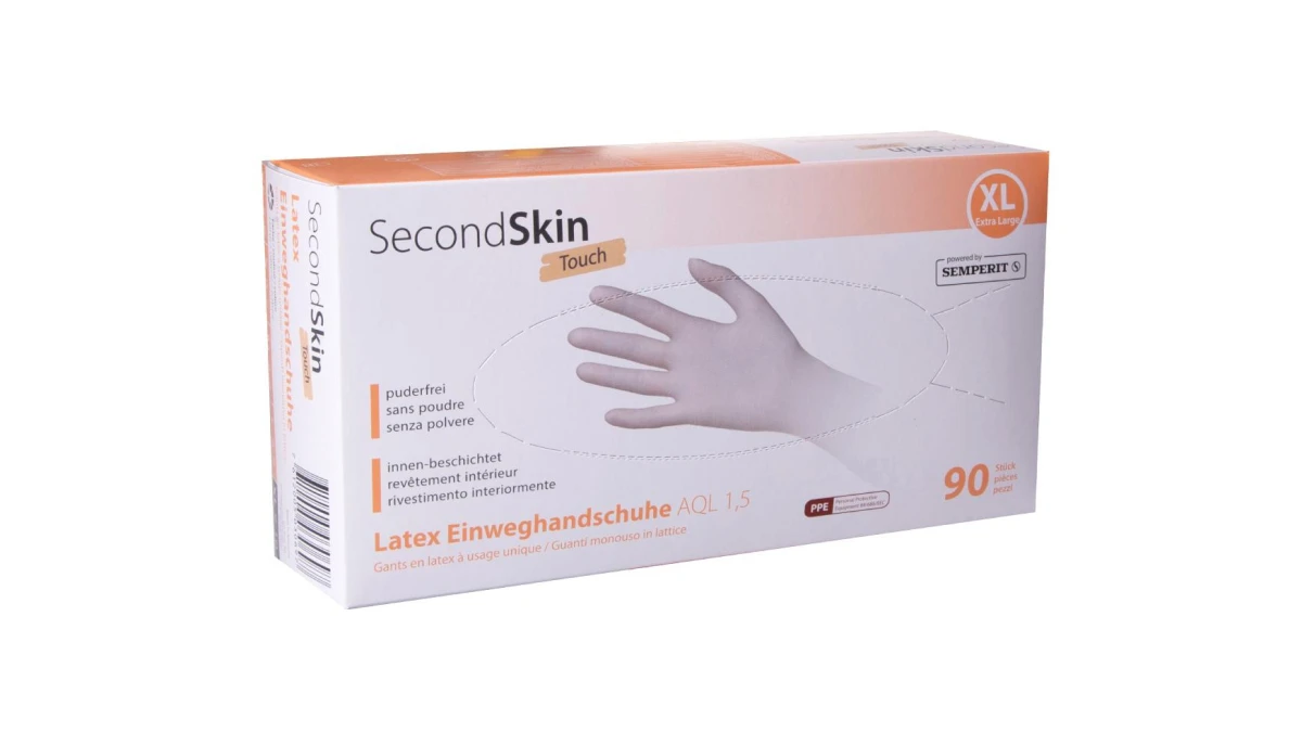 SECONDSKIN Latexhandschuhe Touch Gr. XL, 100 Stück