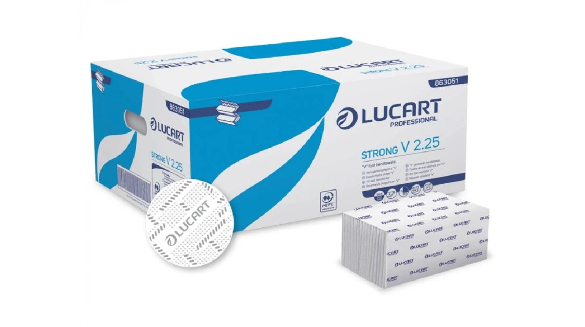 LUCART Papierhandtücher Strong V 2.25 V-Falz, 2-lagig, weiss