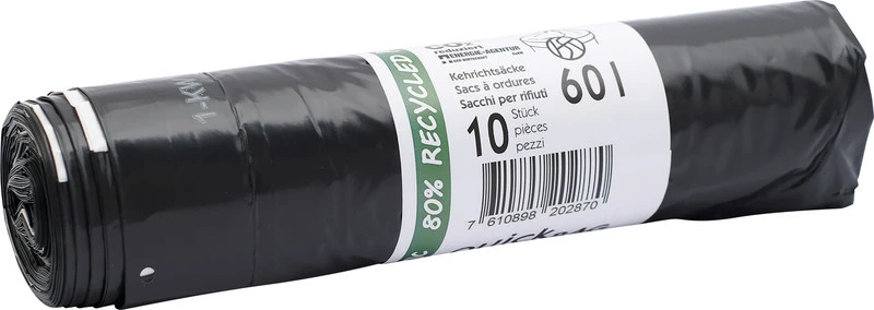 Rolle à 10 Kehrichtsäcke mit OKS-Signet 60 Liter, schwarz