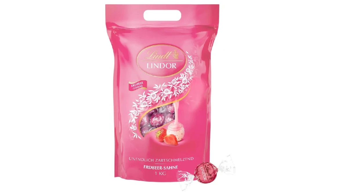 LINDT Lindor Kugeln Erdbeere & Rahm 1000g