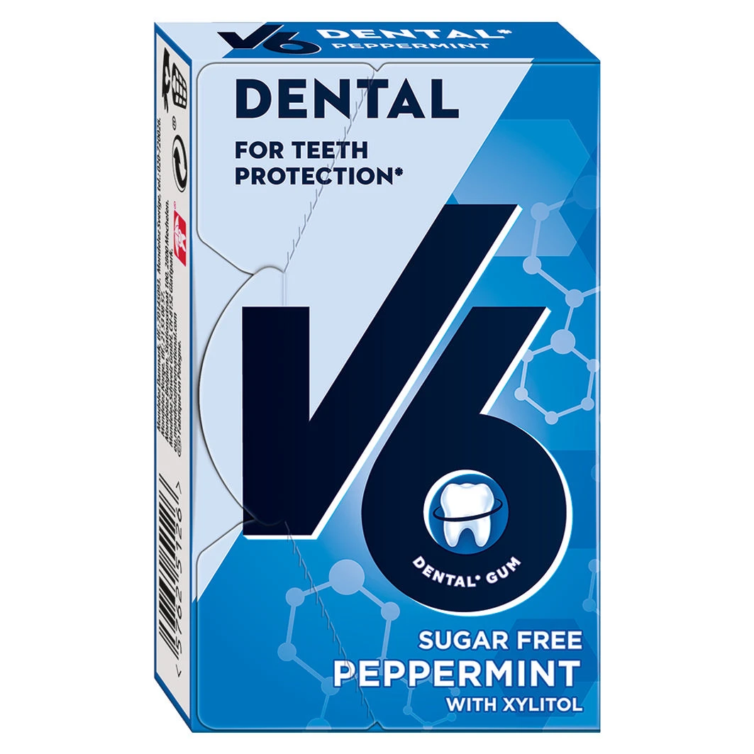V6 Kaugummi Dental Peppermint 24 x 24 g