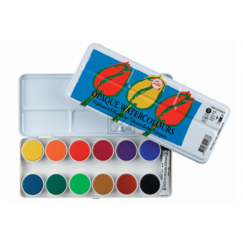 TALENS Deckfarbe Aquarell Set 9592-0012 12 Farben + 1 Tube weiss