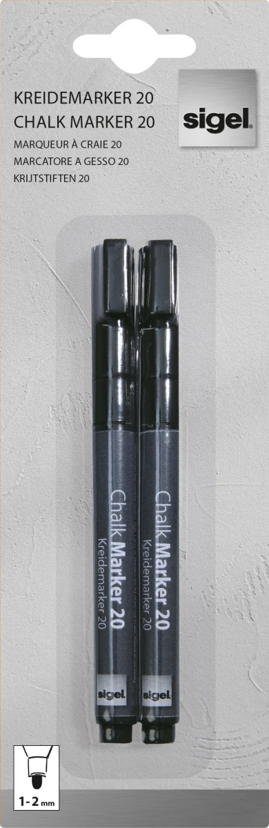 SIGEL Kreidemarker 1-2 mm - 2 Stück