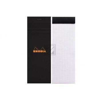 RHODIA Notizblock schwarz 74x210mm 82009 kariert 80 Blatt