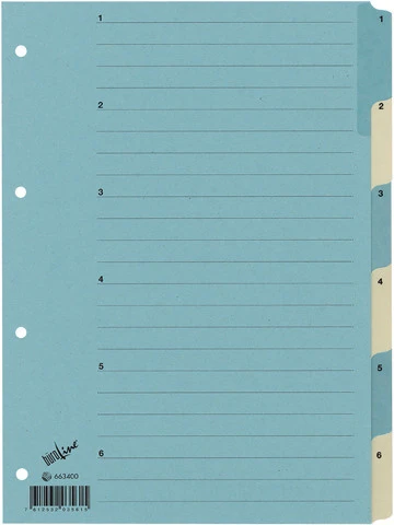 BÜROLINE Zahlenregister 1 - 6