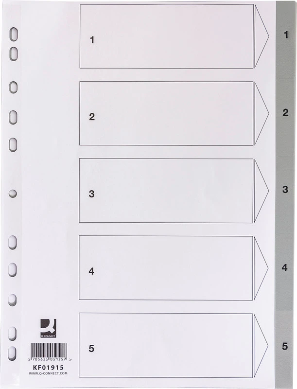 Q-CONNECT Zahlenregister 1 - 5