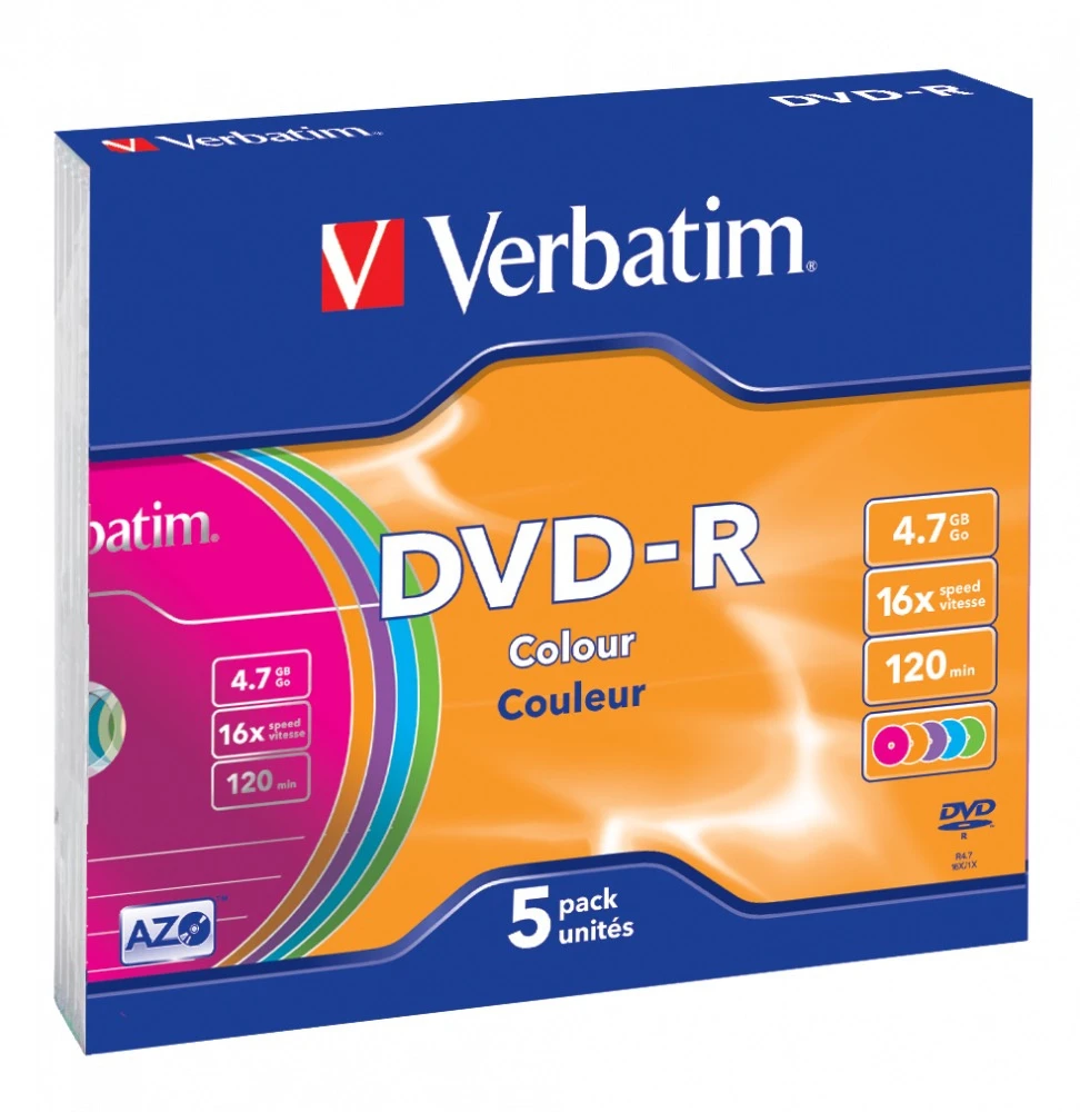 Verbatim 5-Pack DVD+R  Color 4.7 GB