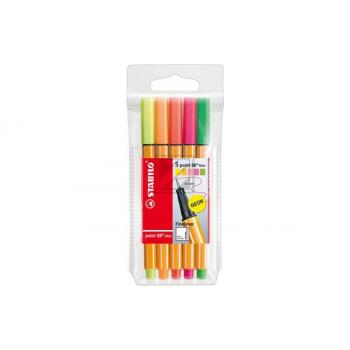 STABILO Point 88 MINI 0,4mm 68805-1 neon 5er Etui