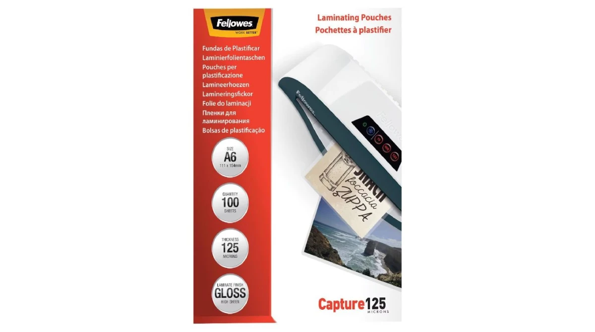 FELLOWES Laminierfolien A6, glanz, 125my, 100 Stk.