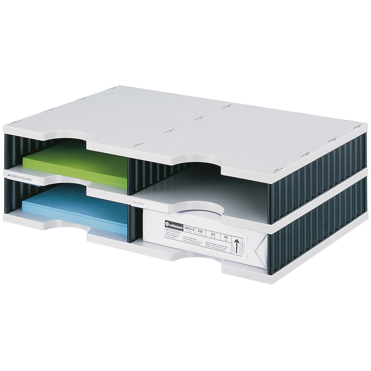 styro styrodoc duo mit 4 Fächern, lichtgrau/anthrazit