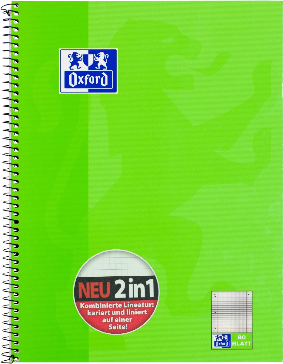 OXFORD Collegeblock A4+,  kariert/liniert 90 g/m2