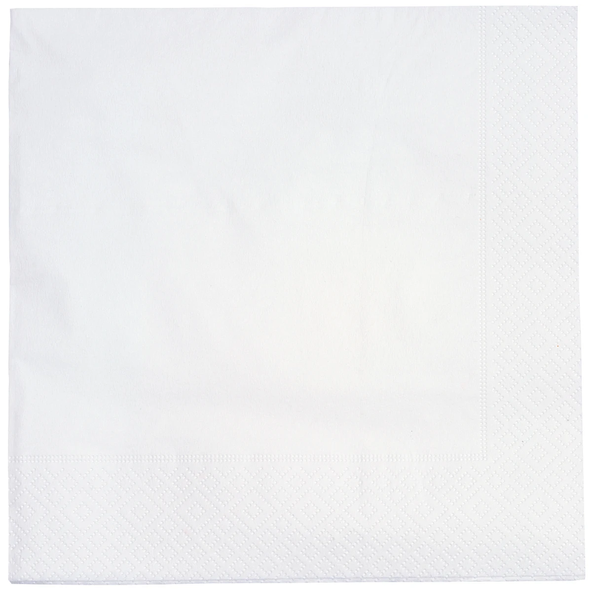 Servietten weiss, 3-lagig, 40 x 40 cm, 1/4 Falz, randgeprägt, Karton à 2'000 Stück