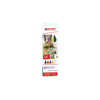 EDDING Textilstift 4600 3945 Basic Color 5 Stück