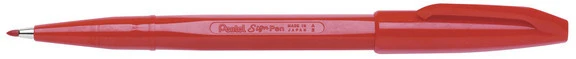 Pentel Faserschreiber SignPen 0.8 mn bis 2.0 mm, Schreibfarbe rot