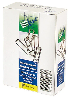 BÜROLINE Büroklammern Gr.5 - 100 Stück