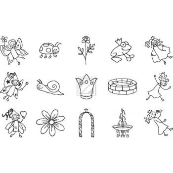 STEWO Stempel-Dose 204888487 Prinz./Feen 15 Stück