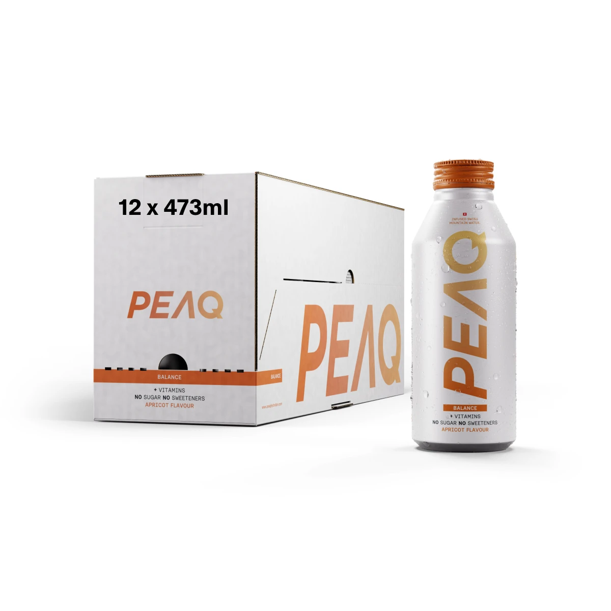 PEAQ Balance Apricot Aluminium Flasche 12 x 473 ml