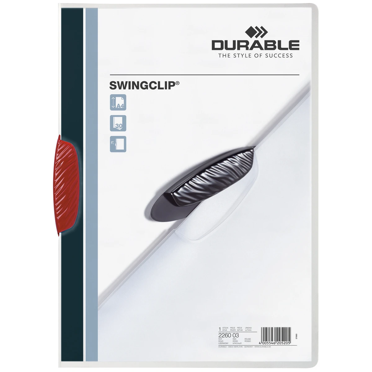 Durable Klemmhefter Swingclip, rot